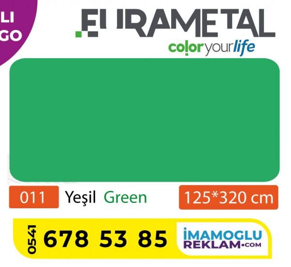 Eurametal 125X320 4mm Yeşil 011 Alüminyum Kompozit Panel (Kopya)